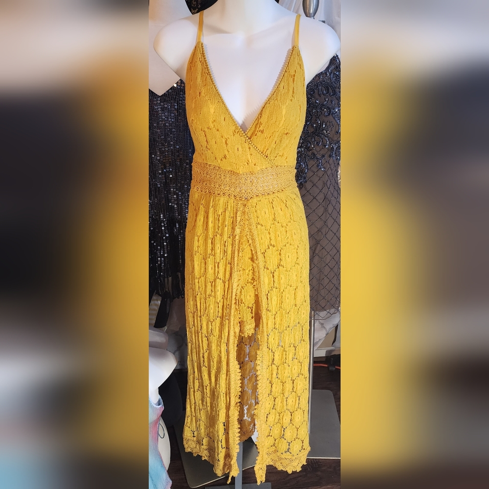 Yellow Gold Lace Jumpsuit